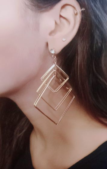 iShopping - Rg Shop New Eid Arrival 6 layer earrings-Golden
