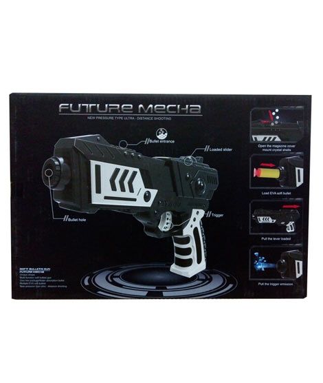 iShopping - Planet X Future Ultra Black Shooting Gun with Orbeez & Nerf Soft Foam Bullet Darts (PX-10569)
