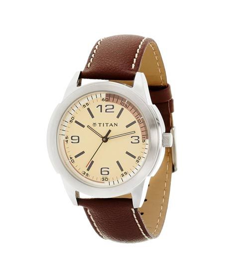 iShopping - Titan Tagged Analog Men's Watch - Brown (1585SL02)