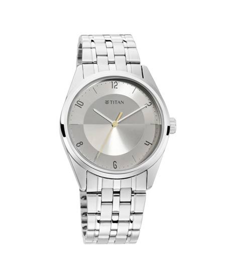 iShopping - Titan Workwear Collection Analog Men's Watch - Silver (1729SM07)