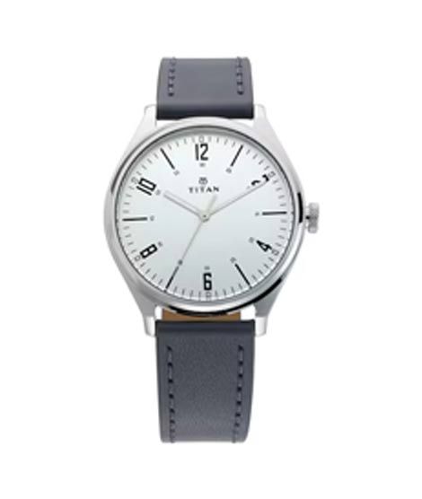 iShopping - Titan Workwear Collection Analog Men's Leather Watch - Blue (1802SL02)