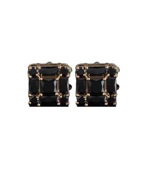 iShopping - Cufflers Designer Champion Square Stone Cufflinks Free Gift Box 3012-A -Black