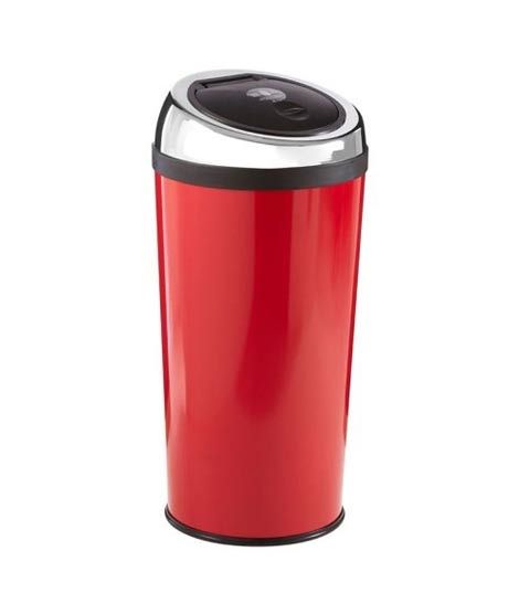 iShopping - Premier Home Red Enamel Touch Top Bin - 30 Ltr (506417)
