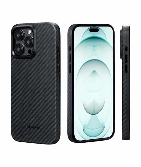 iShopping - Pitaka MagEZ Aramid Fiber Case Pro For iPhone 15 Pro Black/Blue Twill (PIT-0016)