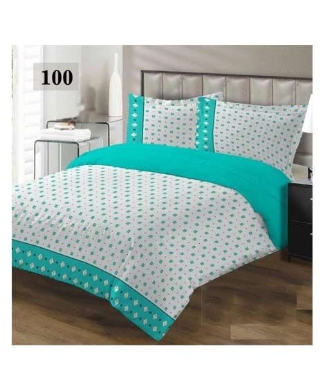 iShopping - AAM Printed Double Bed Sheet With 2 Pillowcase (1533-100)