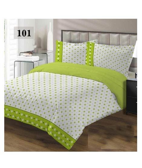 iShopping - AAM Printed Double Bed Sheet With 2 Pillowcase (1533-101)