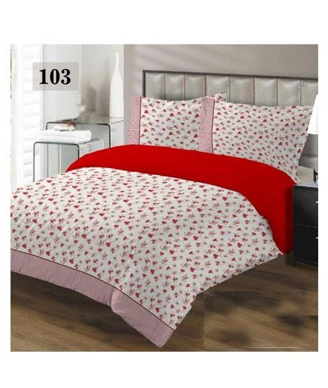 iShopping - AAM Printed Double Bed Sheet With 2 Pillowcase (1533-103)