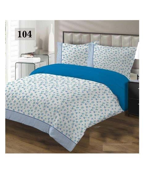iShopping - AAM Printed Double Bed Sheet With 2 Pillowcase (1533-104)