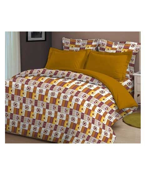 iShopping - AAM Printed Double Bed Sheet With 2 Pillowcase (1533-65)