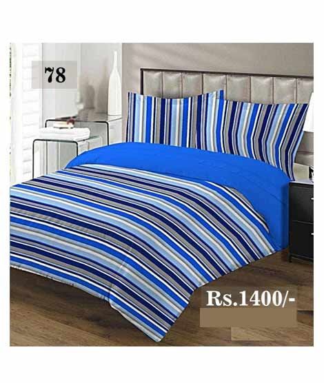 iShopping - AAM Printed Double Bed Sheet With 2 Pillowcase (1533-78)
