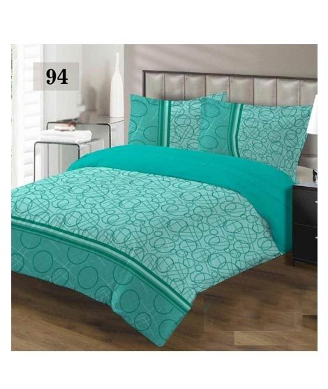 iShopping - AAM Printed Double Bed Sheet With 2 Pillowcase (1533-94)