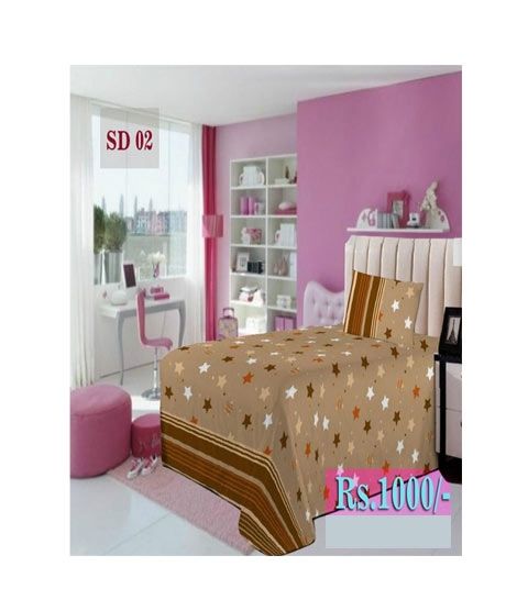 iShopping - AAM Printed Single Bed Sheet With 1 Pillowcase (SD-02)