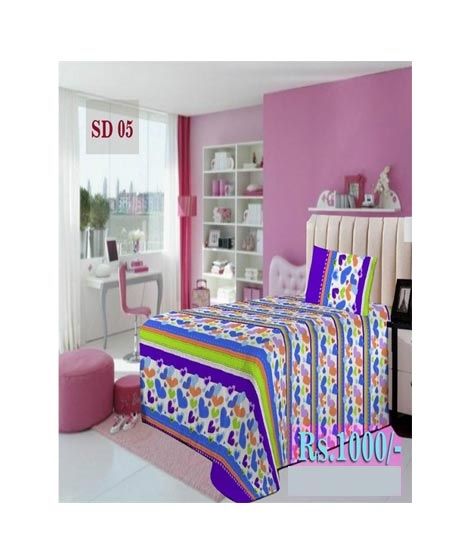iShopping - AAM Printed Single Bed Sheet With 1 Pillowcase (SD-05)