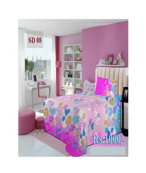 iShopping - AAM Printed Single Bed Sheet With 1 Pillowcase (SD-08)
