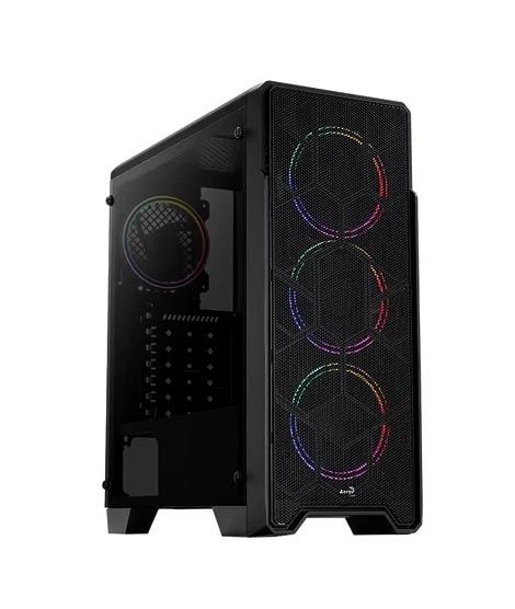 iShopping - AeroCool Ore Saturn Tempered Glass Mid Tower Gaming Case Black