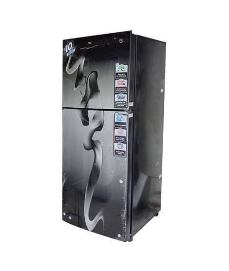 iShopping - PEL Curved Glass Door Freezer-on-Top Refrigerator 15 Cu Ft Black (PRCGD-21950)