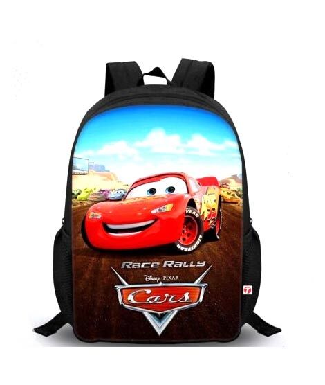 iShopping - Traverse Cars Digital Printed Kids School Bag - Black (T287S)