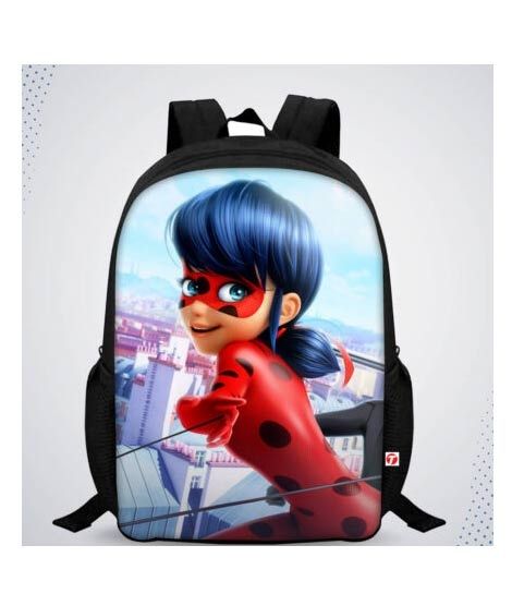 iShopping - Traverse Miraculous Ladybug Digital Printed Kids School Backpack - Black (T319S)
