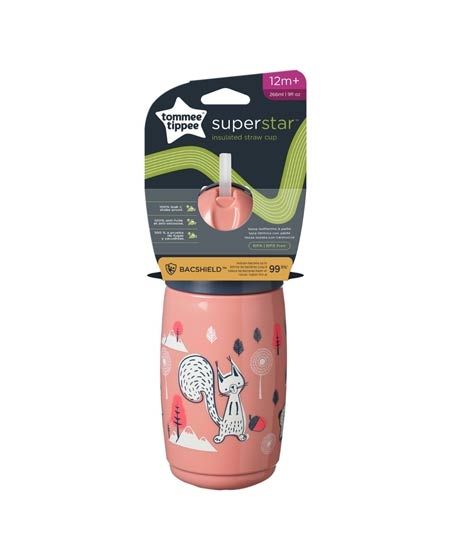 iShopping - Tommee Tippee Insulated Straw Cup Peach 266ml (TT-447825)