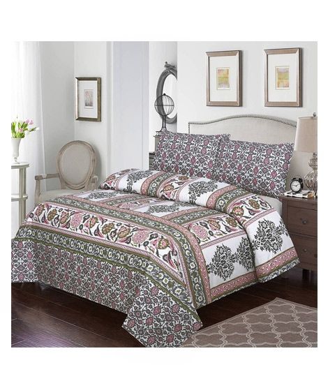 iShopping - Al-Fatah Double Bedsheet With Pillow Covers Multicolor
