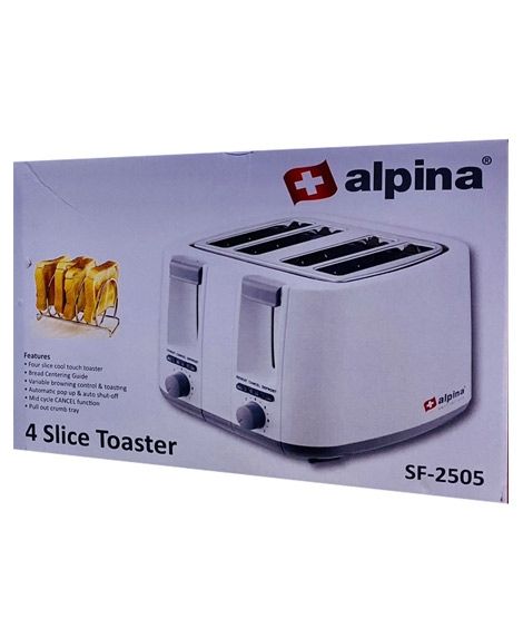 iShopping - Alpina 1300W 4 Slice Touch Toaster White (SF-2505)