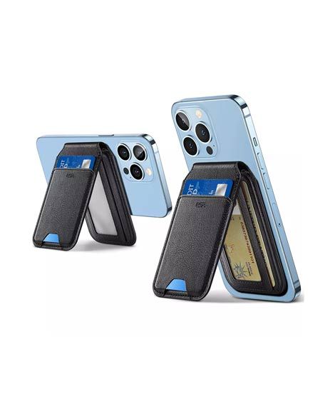 iShopping - ESR Vegan Leather Magsafe Wallet & Stand Blue (AMT-6325)
