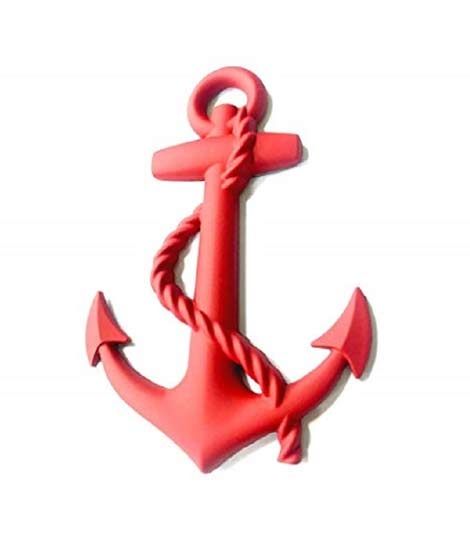 iShopping - M.Mart Anchor Design Metal Logo 3D Car Sticker - Red