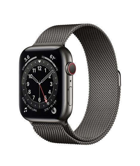 iShopping - Apple Watch Series 6 44mm Graphite Stainless Steel Case With Milanese Loop Strap GPS Cellular
