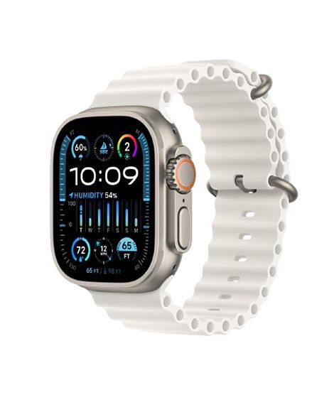 iShopping - Apple Watch Ultra 2 49mm Titanium Case With Ocean Band-White-GPS