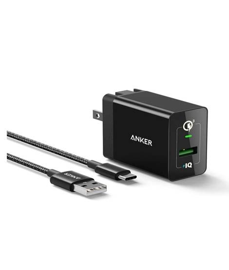 iShopping - Anker PowerPort+ 1 Charger With USB C Cable - Black (B2013112)