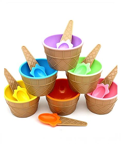 iShopping - AGM Ice Cream Cup With Spoon Pack Of 6