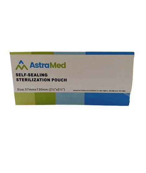 iShopping - Astramed Self Sealing Sterilization Pouches 200Pcs - 57mm x 130mm