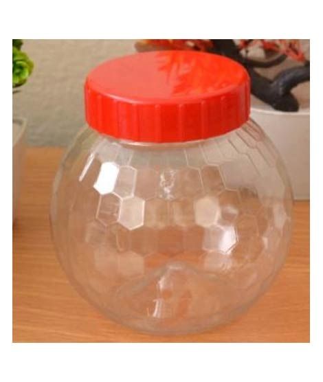 iShopping - Baba Boota 62mm Transparent Diamond Design Plastic Jar (Pack of 3)