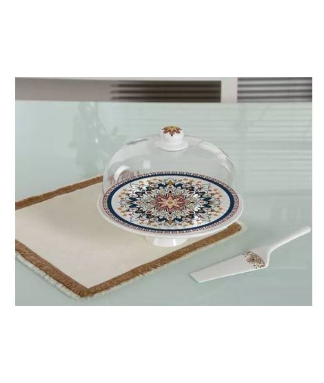 iShopping - Easy Shop 11" Cake Plate With Plastic Cap And Picker (1155)