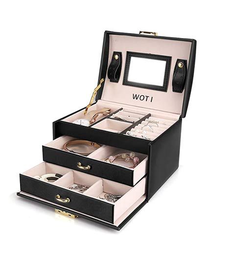 iShopping - Easy Shop 3Layer Mirror Leather Jewellery Organizer