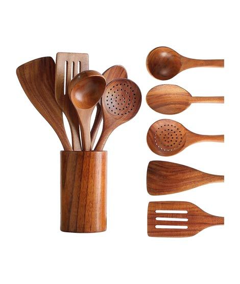 iShopping - Easy Shop Wooden Sppon Set for Cooking - Set of 6PC