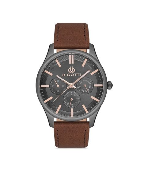 iShopping - Bigotti Milano Leather Men's Watch Brown (BG.1.10102-4)