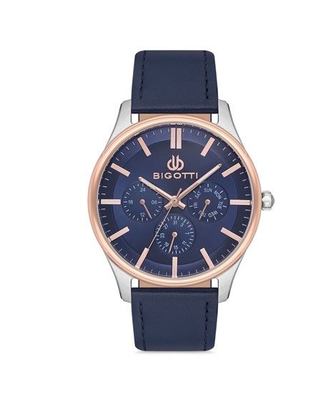 iShopping - Bigotti Milano Leather Men's Watch Blue (BG.1.10102-5)