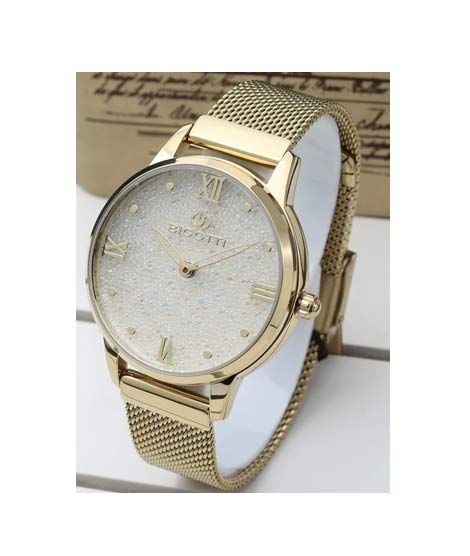 iShopping - Bigotti Analog Femme's Stainless Steel Women's Watch Golden (BG.1.10147-3)