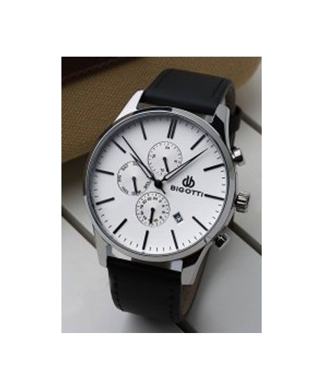 iShopping - Bigotti Montre Homme Leather Men's Watch Black (BG.1.10152-1)