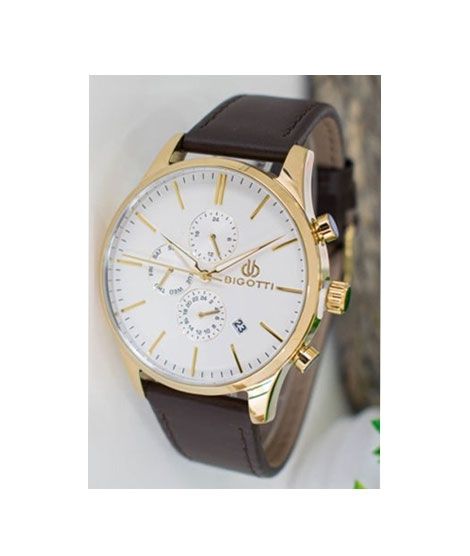 iShopping - Bigotti Leather Men's Watch Brown (BG.1.10152-5)
