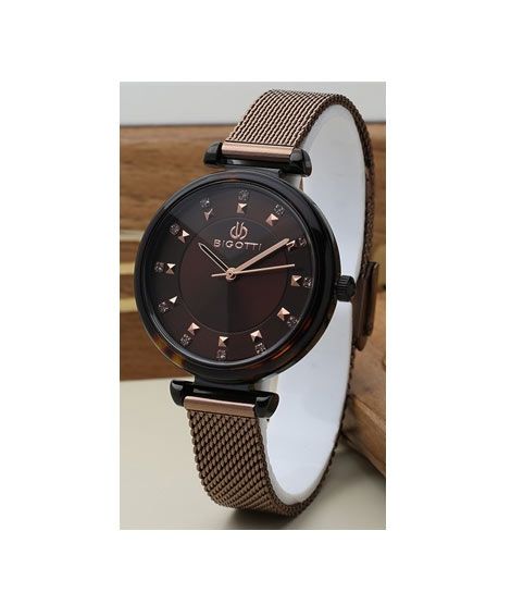 iShopping - Bigotti Montre Femme's Stainless Steel Women's Watch Brown (BG.1.10179-6)