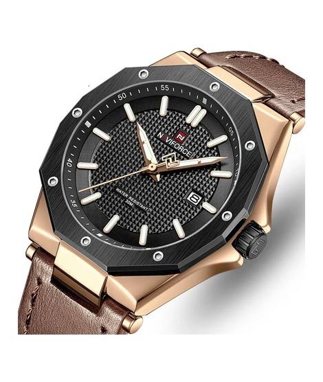iShopping - Naviforce Fashion Casual Quartz Leather Men's Watch (NF-9200-10)