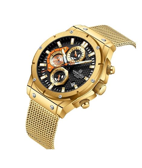 iShopping - Naviforce Novicius Chronograph Edition Men's Watch Golden (nf-8027-2)