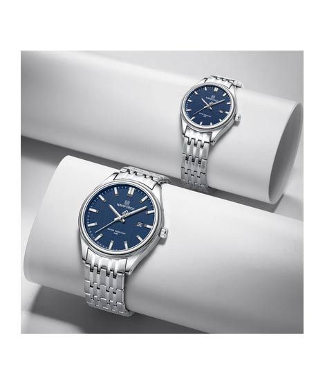 iShopping - Naviforce Exclusive Edition Watch For Couples Silver (NF-8038-3)