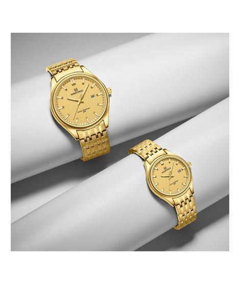 iShopping - Naviforce Exclusive Edition Watch For Couples Golden (NF-8039C-6)