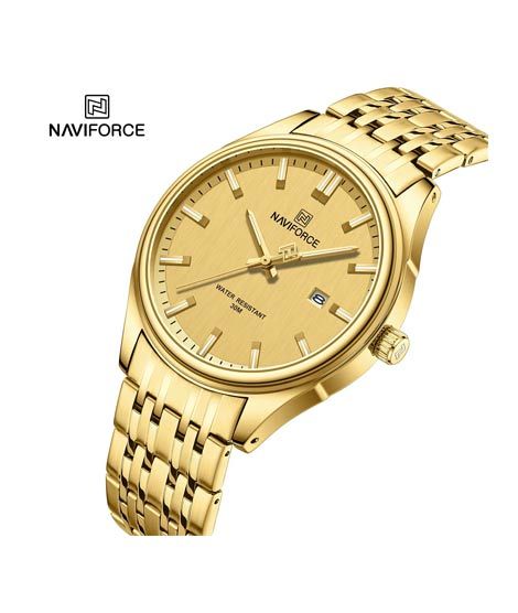 iShopping - Naviforce Date Edition Watch For Men Golden (NF-8039G-6)
