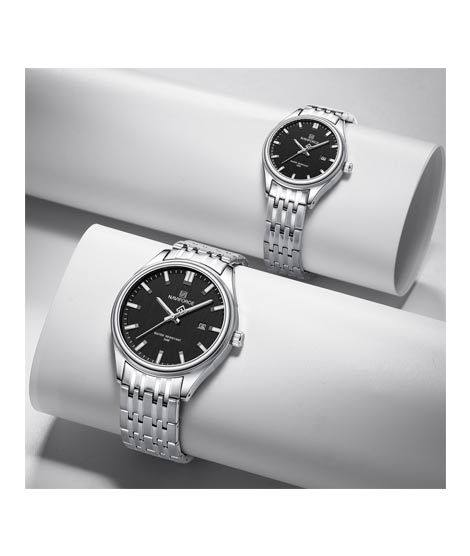 iShopping - Naviforce Exclusive Edition Watch For Couples Silver (NF-8039C-1)