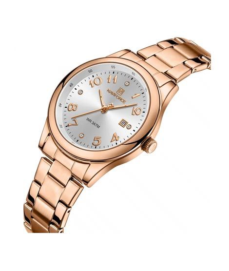 iShopping - Navifoce Glamour Watch For Women Rose White (NF-5059-4)