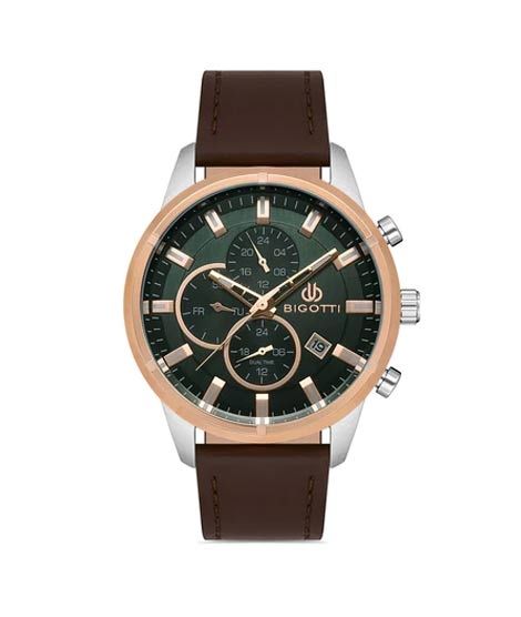 iShopping - Bigotti Leather Men's Watch Brown (BG.1.10356-4)
